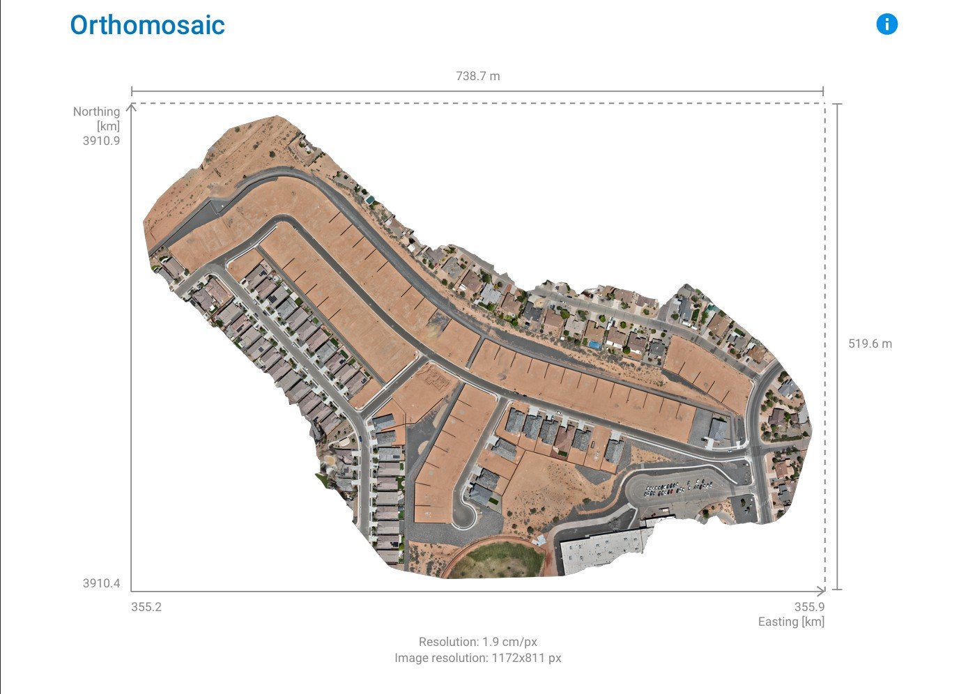 High-resolution orthomosaic of a residential development